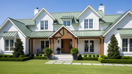 Obraz premium Contemporary Family Home with Front Yard