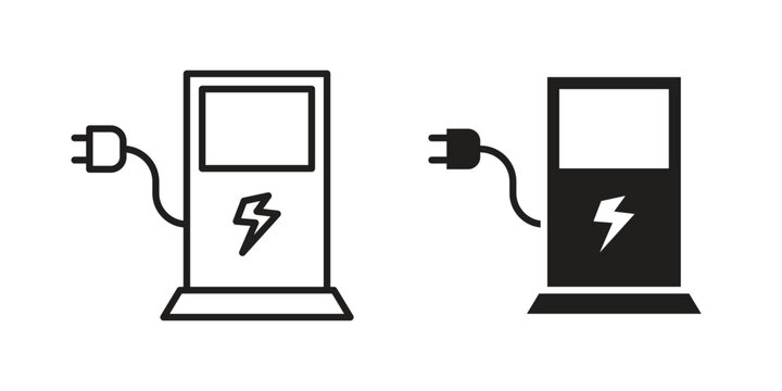 Charging station icons logo design, Pictogram Icons