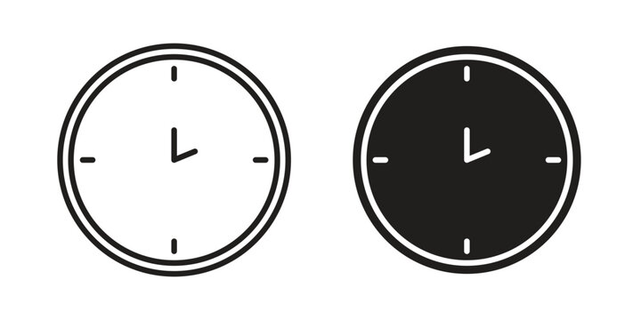 Clock two icons logo design, Pictogram Icons