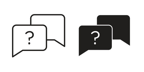 Fototapeta premium Comment question icons logo design, Pictogram Icons