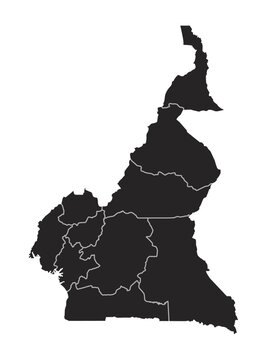 Black cameroon map hgih quality vector on white background