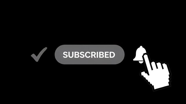4k subscribe lower third button animation with transparency
