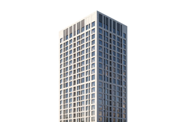 Modern High-Rise Office Building with Glass Facade