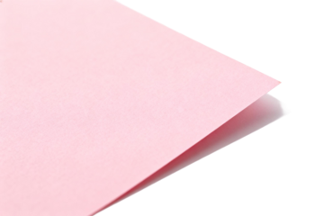 Pink Paper Sheet with Soft Shadow on White Background