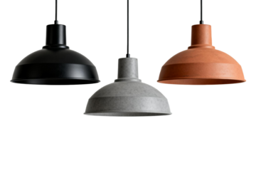 Three Hanging Industrial Pendant Lights