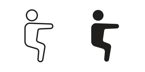 Fitness exercise icons logo design, Pictogram Icons