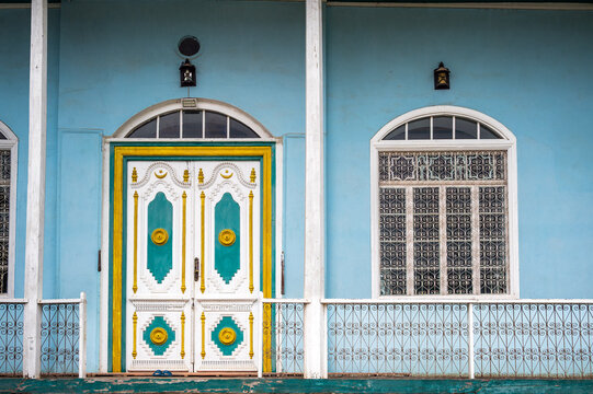 Colorful Facade of Bayodun Mosque in Lahij