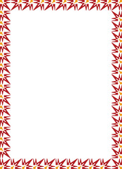 Obraz premium Decorative Red Leaf Pattern Frame Border Vector Illustration