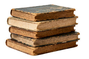 Stack of Old Vintage Books with Weathered Covers