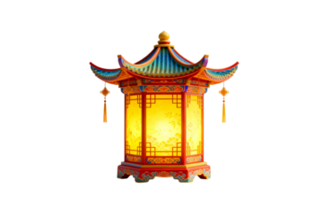 Traditional Chinese Pagoda-shaped Lantern with Ornamental Details