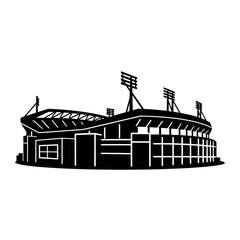 Stadium Silhouette Vector Illustration.