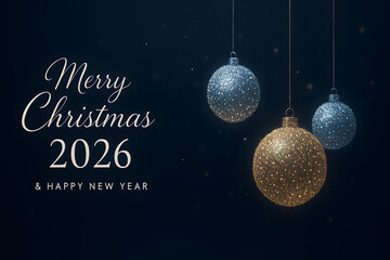 merry christmas on dark blue gradient.