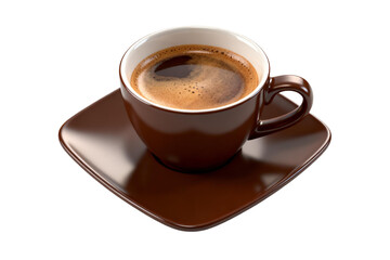 Fototapeta premium A Cup of Hot Espresso on Brown Saucer