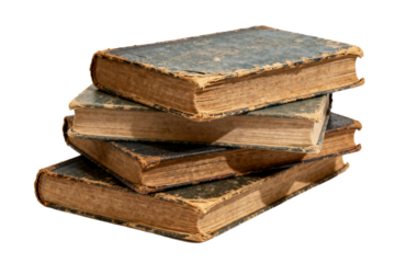 Stack of Vintage Old Books with Worn Covers