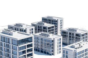 Fototapeta premium Modern Urban Apartment Complex Buildings