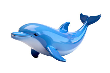 Obraz premium 3D Render of Blue Dolphin Toy Character