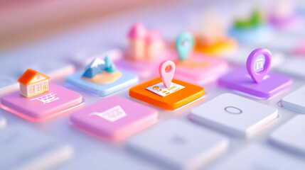 Business and project roadmap concept typing on computer keyboard with roadmap overlay representing planning