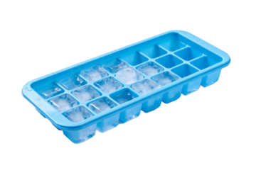 Blue Ice Cube Tray with Ice Cubes