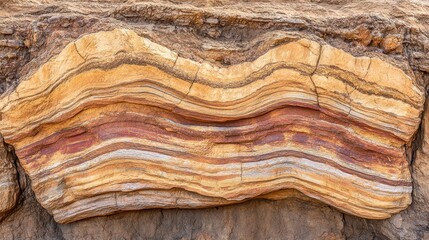 Detailed geological strata showing natural erosion and layering