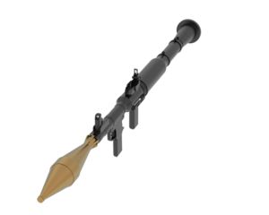 Black and gold rocket launcher with hand grips view high resolution transparent png photo