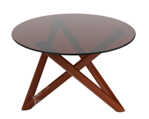 Blue translucent table top with dark grey cross legs high resolution transparent png photo