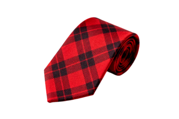 Red Plaid Pattern Necktie for Formal Occasions