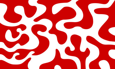 abstract organic wavy seamless pattern in red and white