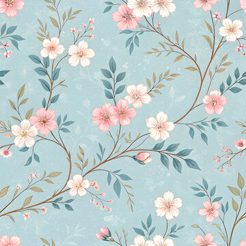 Blue toile seamless digital paper pack with French floral shabby chic patterns, vintage blue and white designs for backgrounds and decor