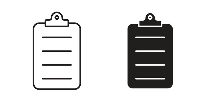 Task list icon simple vectors in black, suitable for projects