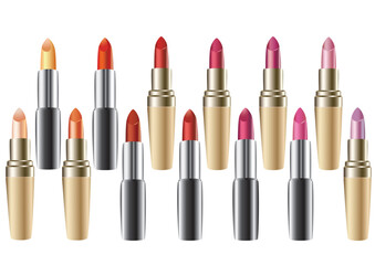 Set of multicolored lipsticks