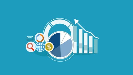Business symbol set with virtual system, presentation business data concept, animation video - Powered by Adobe