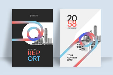 Business Report Cover Template &ndash; Blue Geometric Layout (A4)