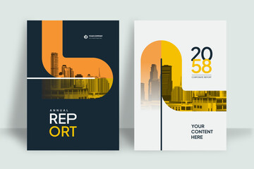 Business Report Cover Template &ndash; Yellow Geometric Layout (A4)