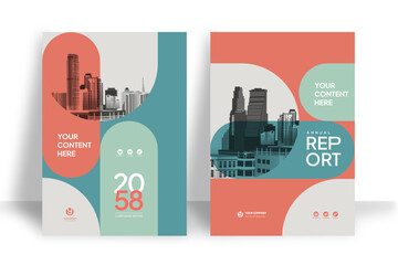 Business Report Cover Template &ndash; Green Geometric Layout (A4)