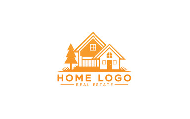 Modern and professional logo, house design , balance, flat design, vector, scalable icon, golden logo , white background