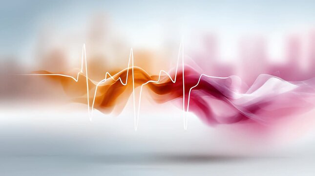 Abstrakte Wellenform mit Herzfrequenz &ndash; moderne Gesundheitsvisualisierung