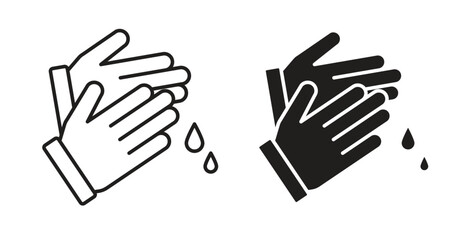 Obraz premium Wash hands icon simple vectors in black, suitable for projects