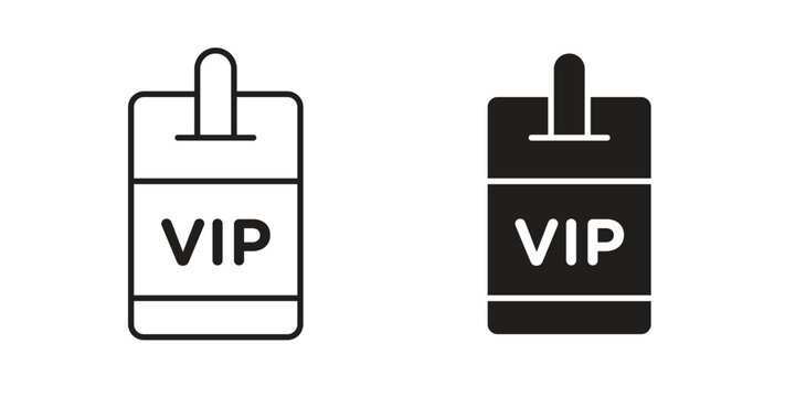 Vip pass icon simple vectors in black, suitable for projects