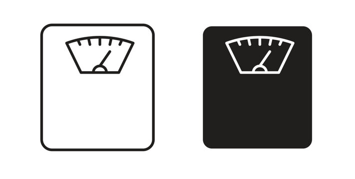 Weight scale icon simple vectors in black, suitable for projects