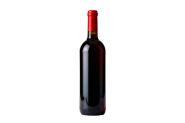 Bottle of Red Wine with Red Cork Stopper