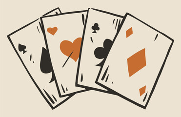 Playing cards on a table