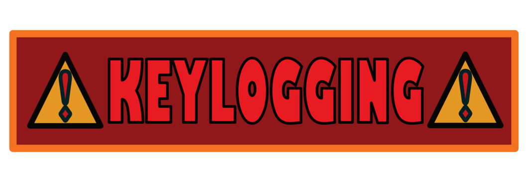 Red warning sign, Keylogging, alert message, computer concept and new technologies