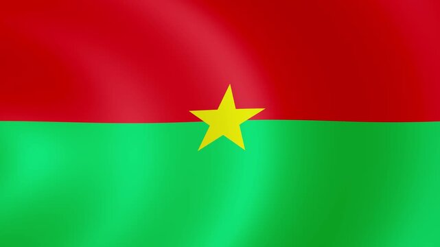 4K Loop Burkina Faso Waving Flag Animation	