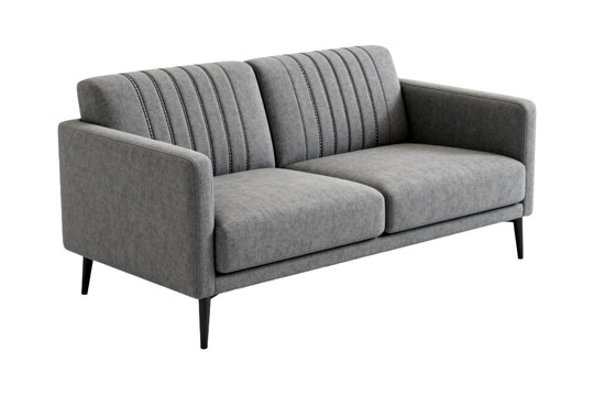 Modern Gray Fabric Loveseat Sofa