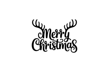 Editable Merry Christmas Typography Tree Vector with Happy New Year 2026 | Minimal Black and White Holiday Lettering Design