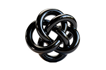 Fototapeta premium Black Shiny Knot of Intertwined Rings