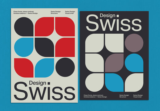 Rounded Geometric Swiss Poster Layout