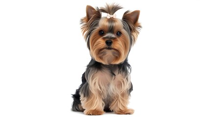 yorkshire terrier isolated on white.