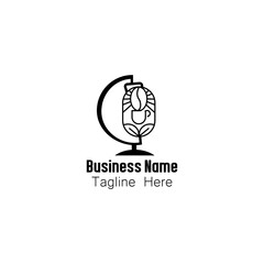 Minimalist Coffee Globe Logo for Global Brand