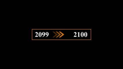 New year 2099 to 2100 animation. new year transfer animation. Year change concept. New year 2100 loading bar animation.